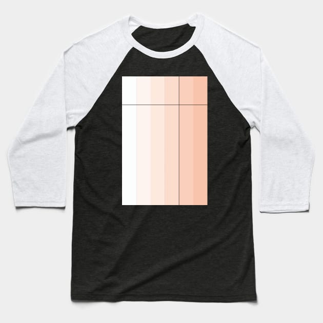 Pastel peach stripes with black lines Baseball T-Shirt by fivemmPaper